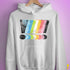 Queer Pride Grunge Exclamation Points Hoodie - White